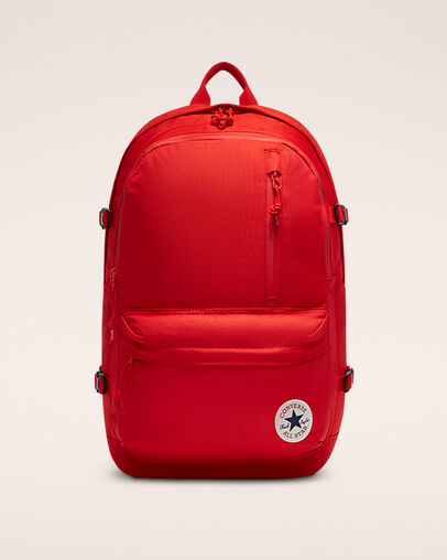 Straight Edge Backpack University Red, Front View