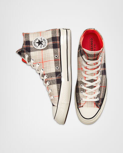 Plaid Chuck 70 Pale Putty/Bright Crimson