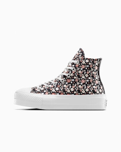 Chuck Taylor All Star Lift Platform Petite Petals Total Eclipse/White, Inner Side View