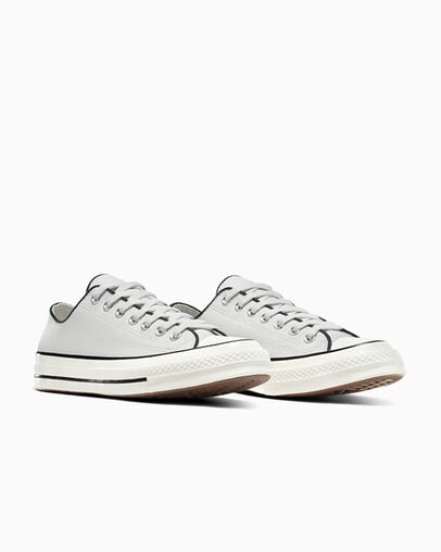 Chuck 70 Canvas & Cotton Barely Grey/Black/Egret, Top and Side View