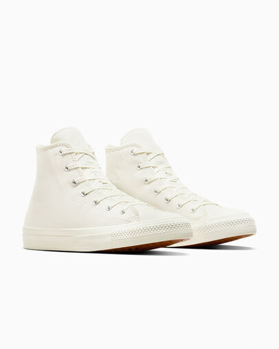 Chuck Taylor All Star Monochrome Vintage White/Vintage White, Top and Side View