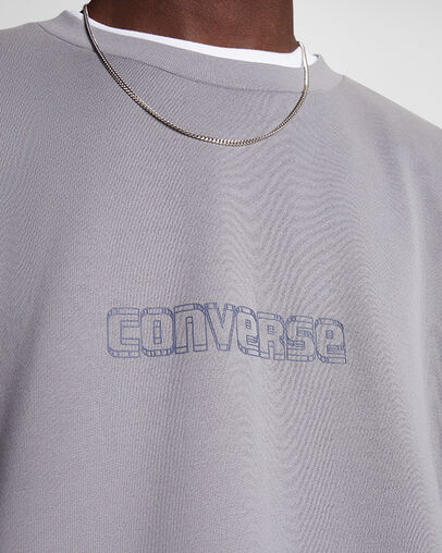 Premium Graphic Crew Sweatshirt Classic Grey, Detail View