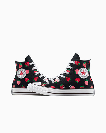 Chuck Taylor All Star Strawberries Black/Soft Red/Watermelon Pink, Detail Angle View