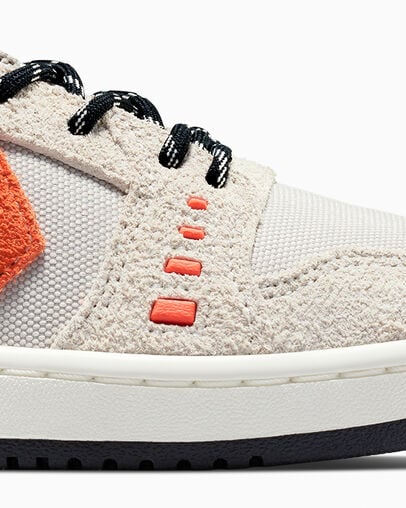 CONS AS-1 Pro Suede & Cordura Papyrus/Black/Vermillion Red, Detail Angle View