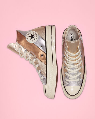 Chuck 70 Metallic Rainbow High Top Pure Silver/Egret/Black