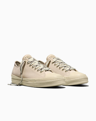 Chuck Taylor Throwback Heavy Duty Natural Linen/Natural Linen, Top and Side View