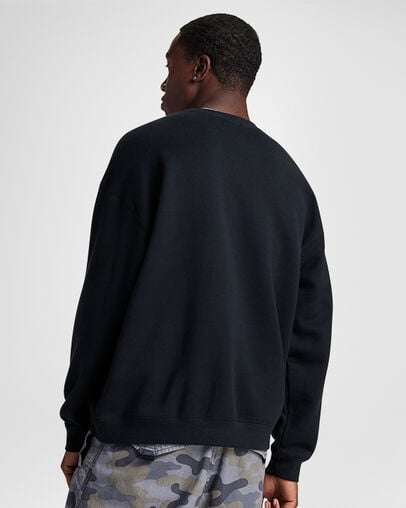 Premium Graphic Crew Sweatshirt Converse Black, Back View