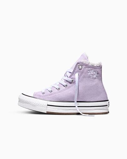 Chuck Taylor All Star EVA Lift Platform Bubble Flowers Lavender Latte/White/Black, Inner Side View