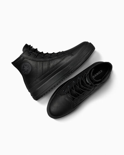 Chuck Taylor All Star Equip Waterproof Black/Black/Dark Matter Grey, Angled View