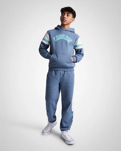 Heritage Pullover Hoodie Slacker Blue Heather, Full Body View