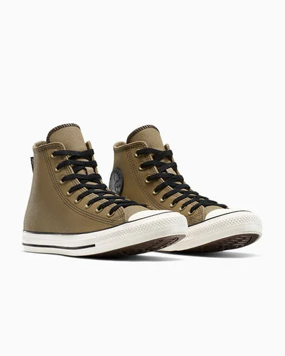 Chuck Taylor All Star TecTuff Swamp Green/Black/Egret, Top and Side View