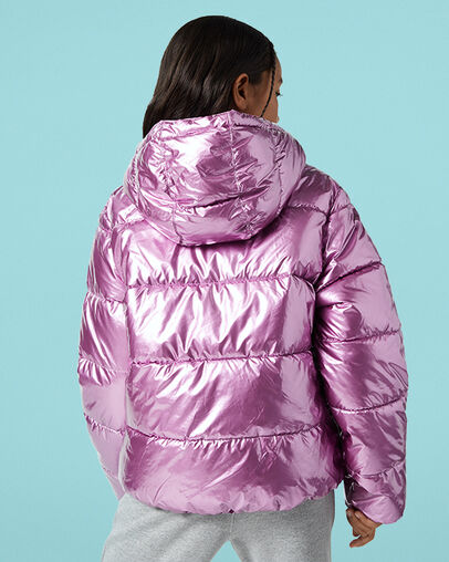 Metallic Chuck Taylor Patch Puffer Metallic Fushcia