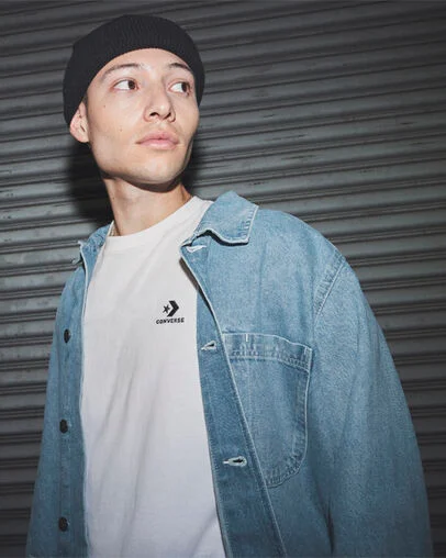 Converse Go-To Embroidered Star Chevron Standard-Fit T-Shirt White, Detail View