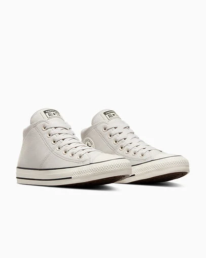 Chuck Taylor All Star Madison Leather Pale Putty/Egret/Black, Top and Side View