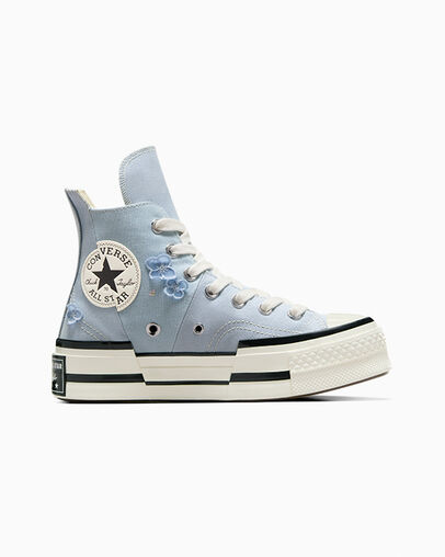 Chuck 70 Plus 3D Flowers Cloudy Daze Grey/Egret/Black, Outer Side View