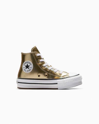 Chuck Taylor All Star EVA Lift Platform Metallic Metallic Light Gold/White, Outer Side View