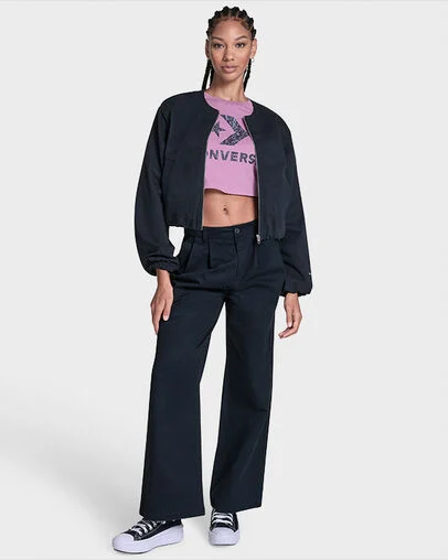 Bubble Sleeve Bomber Jacket Converse Black