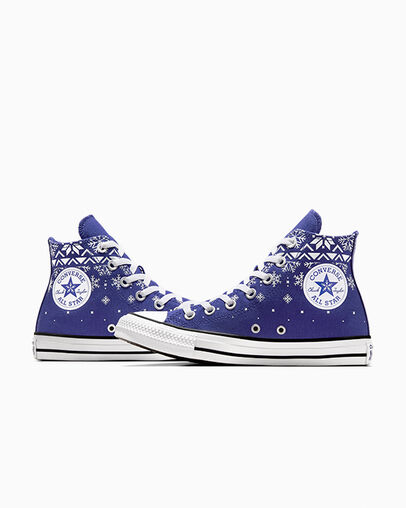 Chuck Taylor All Star Winter Sweater Night Indigo/White/Black, Detail Angle View
