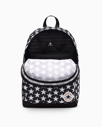 Patterned GO 2 Backpack Converse Black And White Stars, Detail View