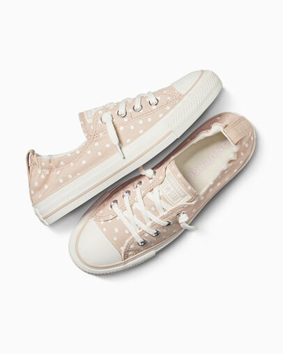 Chuck Taylor All Star Shoreline Polka Dots Warm Clay/Vintage White, Angled View