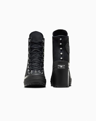 Chuck 70 De Luxe Heel Platform Studded Black/Black/Black, Heel View