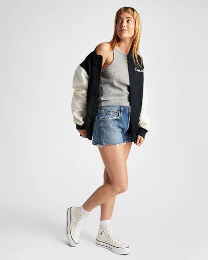 Chuck Taylor All Star Lift Platform Celestial Egret/Black/Cactus Bud, On Foot Shot 1