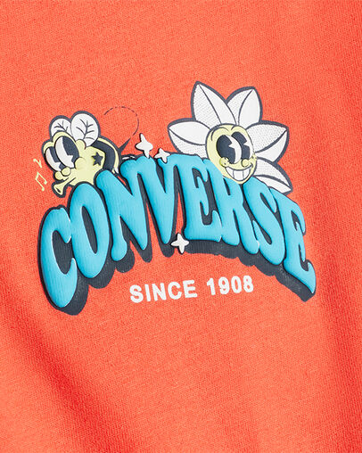 Trail Mix Flower Tee Vermillion Red, Full Body View