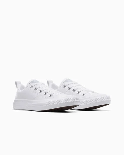 Chuck Taylor All Star Malden Street Leather White/White/Mouse, Top and Side View