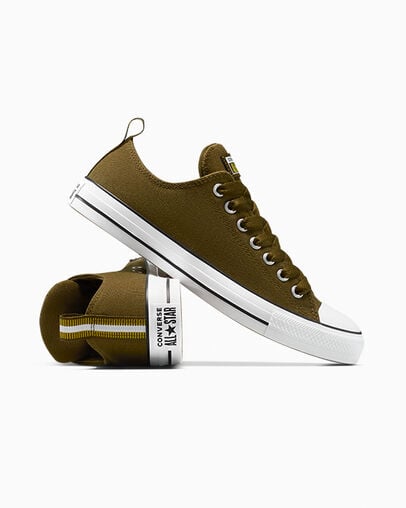 Chuck Taylor All Star Heavy Canvas Surplus Olive/Moss Sauce/White, Detail Angle View