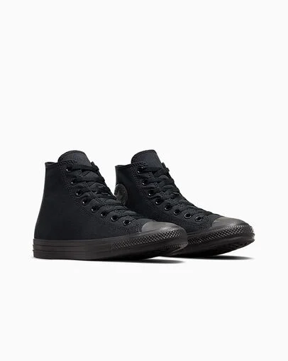 Chuck Taylor All Star Canvas Black Monochrome, Top and Side View