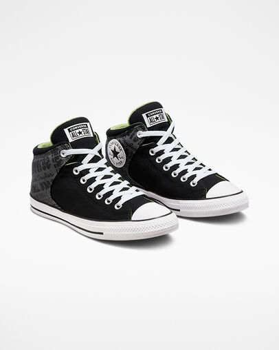 Chuck Taylor All Star High Street Logo Mix Black/Cyber Grey, Angled View
