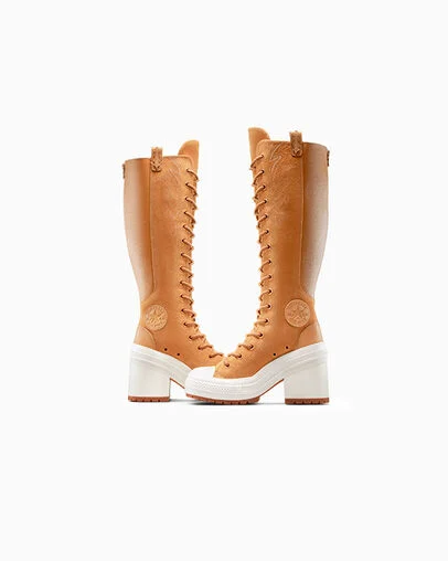 Chuck 70 De Luxe Heel XXHi Platform Western Gingersnap/Egret/Gum Honey, Detail Angle View