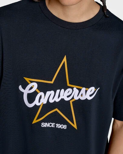 Star Outline T-Shirt Black, Detail View