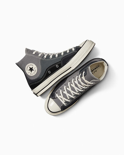 Chuck 70 Crafted Patchwork Mason/Cyber Grey/Black, Angled View