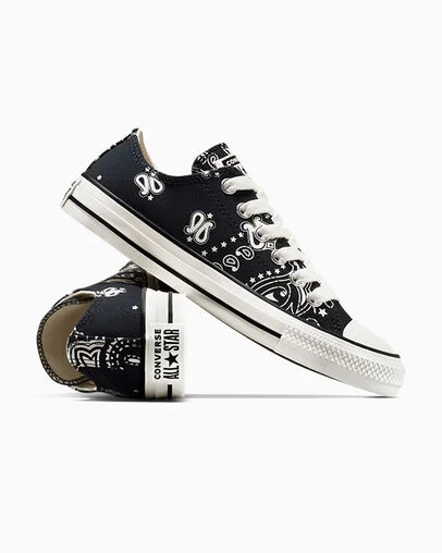 Chuck Taylor All Star Paisley Black/Egret/Black, Detail Angle View