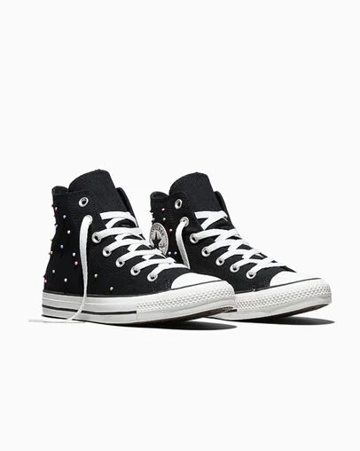 Chuck Taylor All Star Mini Studs Black/Pink/Very Peri Purple, Top and Side View