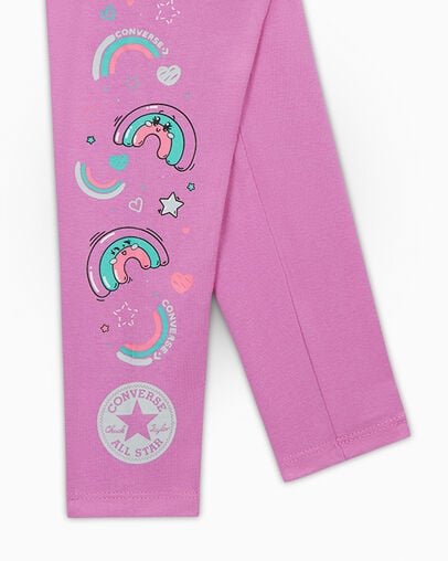 Rainbow Floral T-Shirt & Leggings Set Grape Fizz, Full Body View