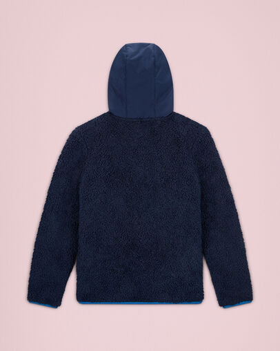 Sherpa Half Zip Jacket Midnight Navy, Back View