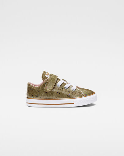 Chuck Taylor All Star Galaxy Glimmer Hook and Loop Low Top Gold/Coastal Pink/White