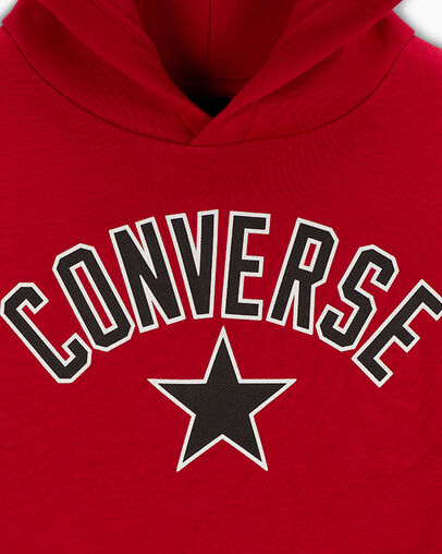 Arched Logo Hoodie Days Ahead Red, Full Body View