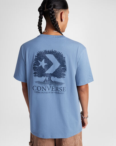 Tree T-Shirt Lakeside Blue, Back View