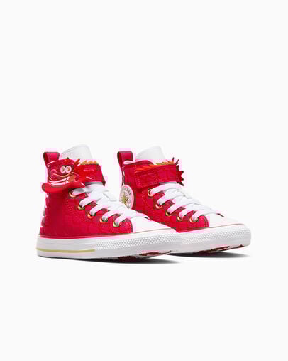 Chuck Taylor All Star Easy-On Lunar New Year Dragon Red/White/Gold, Top and Side View