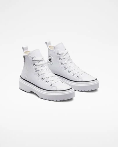 Chuck Taylor All Star Lugged Lift Platform Canvas White/White/Black, Angled View
