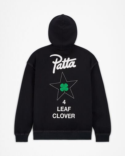 Converse x Patta Four-Leaf Clover Utility Fleece Hoodie Black, Back View