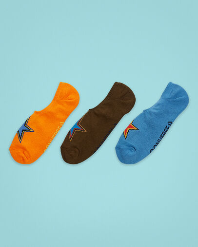 3-Pack Star Made For Chucks Socks Aegean Storm/Orange/Surplus, Front View