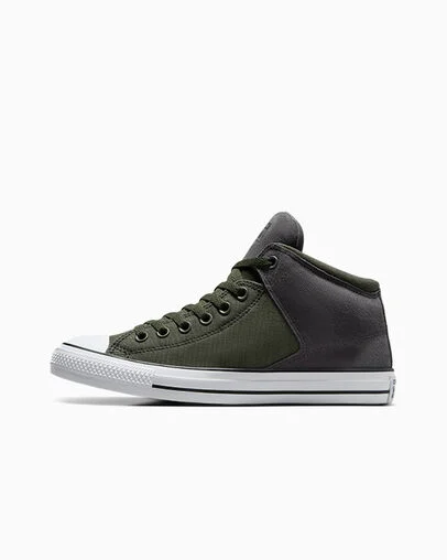 Chuck Taylor All Star High Street Suede & Canvas Cave Green/Dark Matter/White, Inner Side View