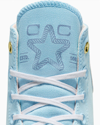 Chuck Taylor All Star Lift Platform Camp Converse True Sky/White/Yellow, Reflective View