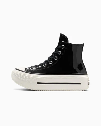 Chuck Taylor All Star Lift Double Stack Platform Patent Leather Black/Egret/Black, Inner Side View