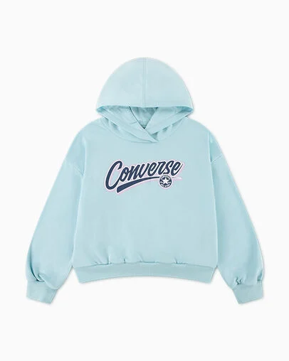 Script Relaxed Hoodie Rained Out Blue