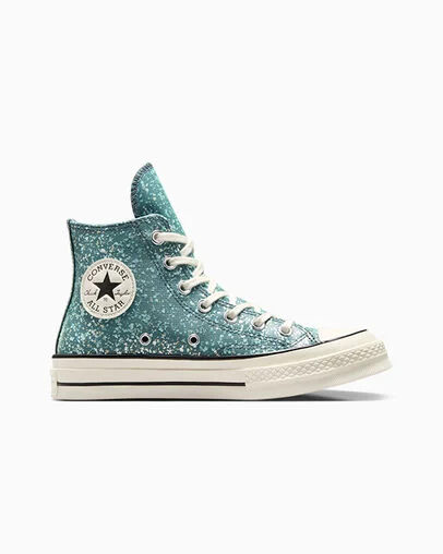 Chuck 70 Glitter Newtral Teal/Egret/Black, Outer Side View